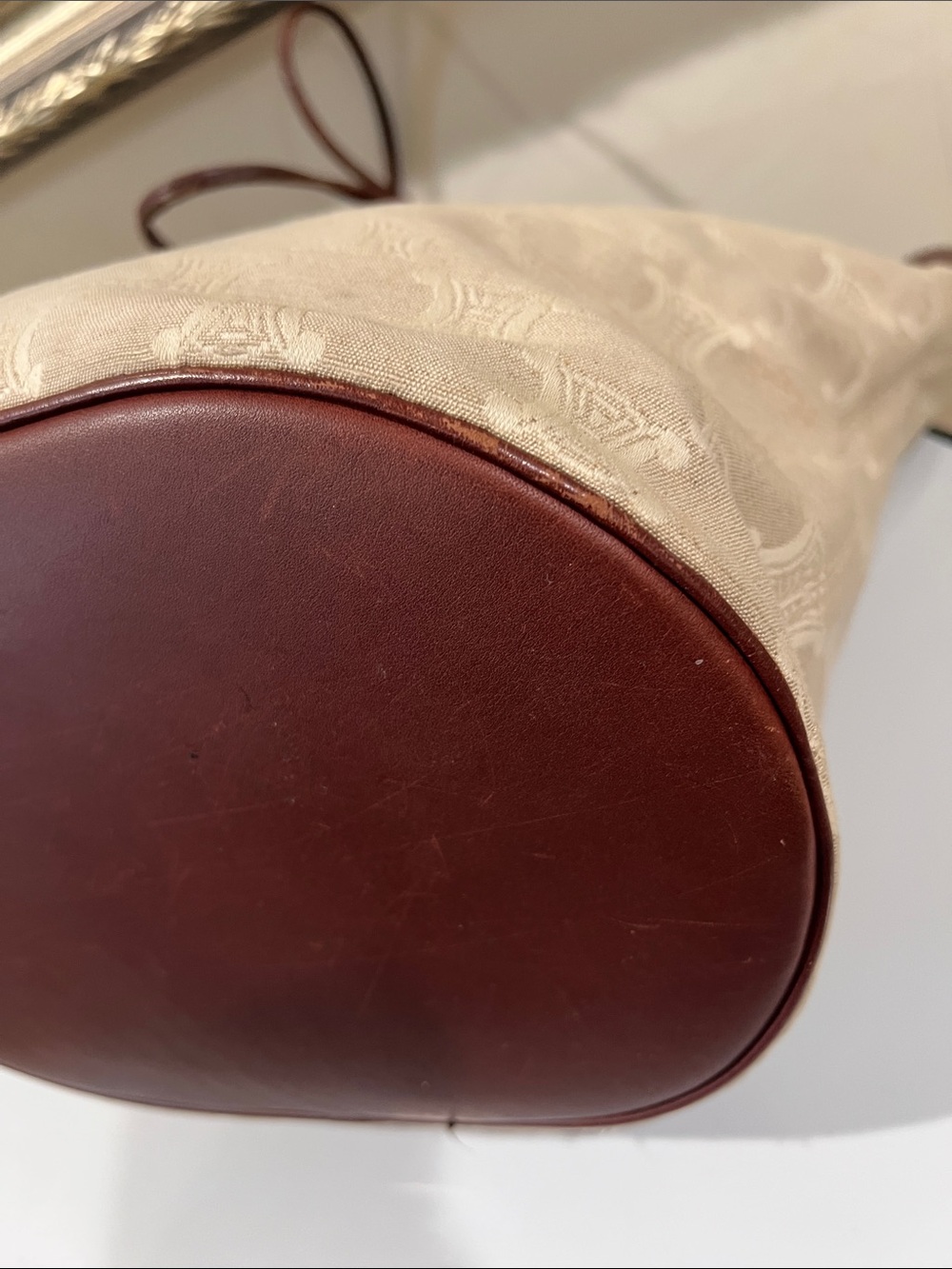 Celine Triomphe Cream and Brown Tote Bag EUC - Picture 12 of 16